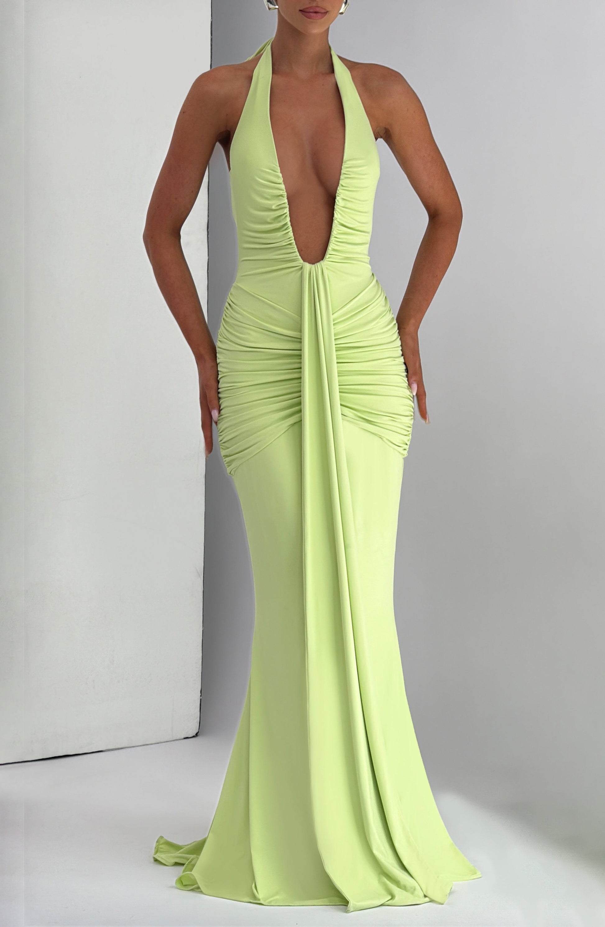 Rosetta Maxi Elbise – Lime