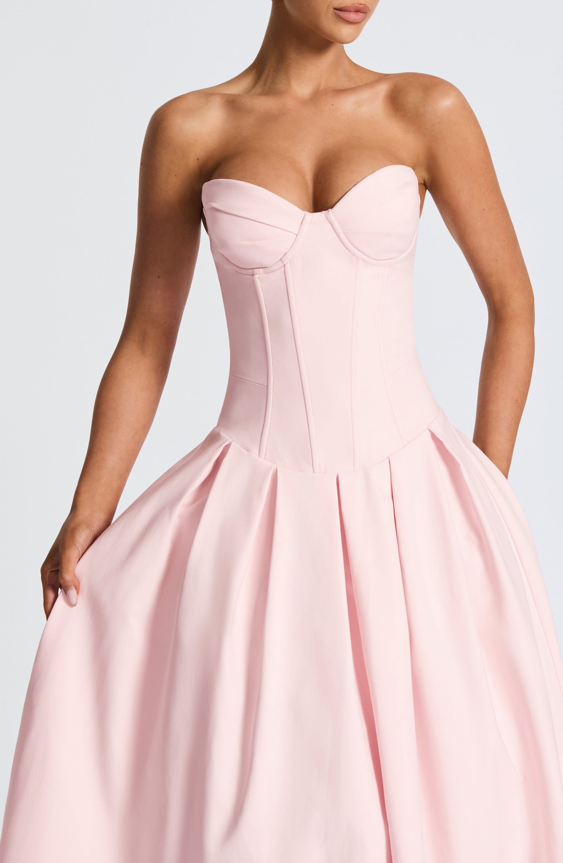 Salma Pudra Midi Elbise