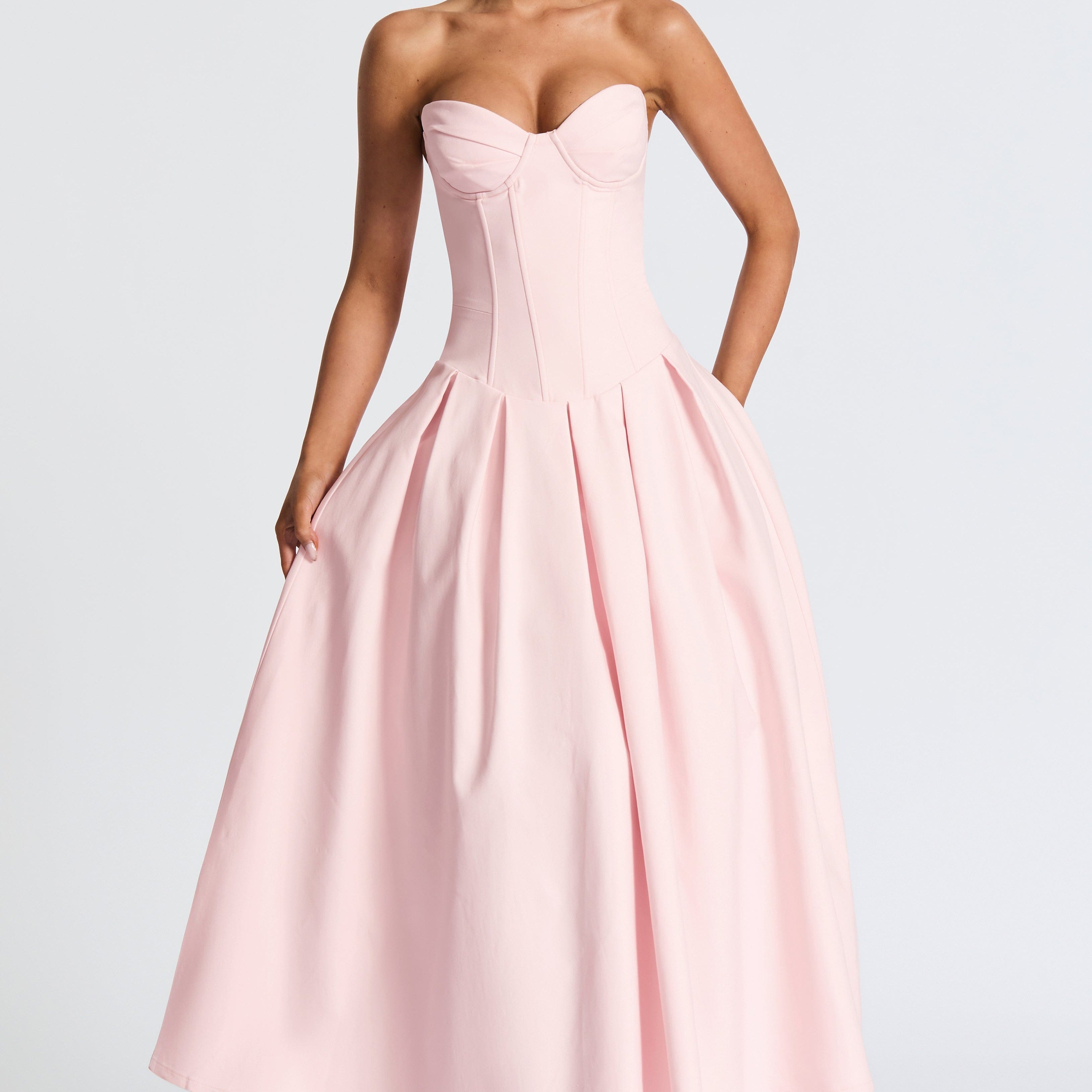 Salma Pudra Midi Elbise