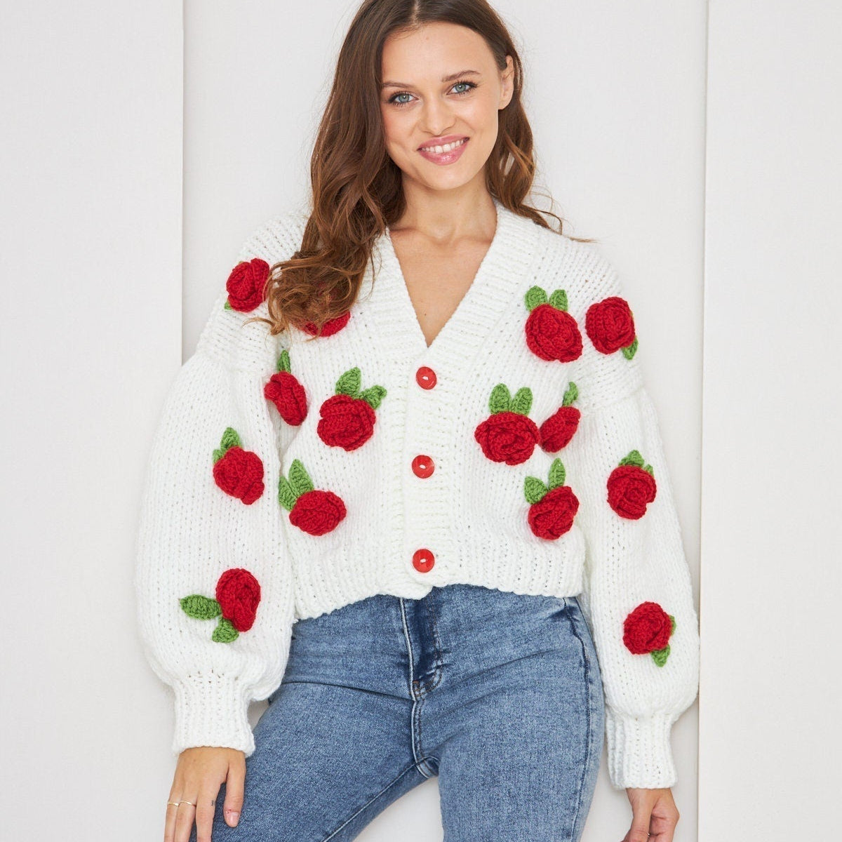 Selena Rose Örgü Kazak Hırka