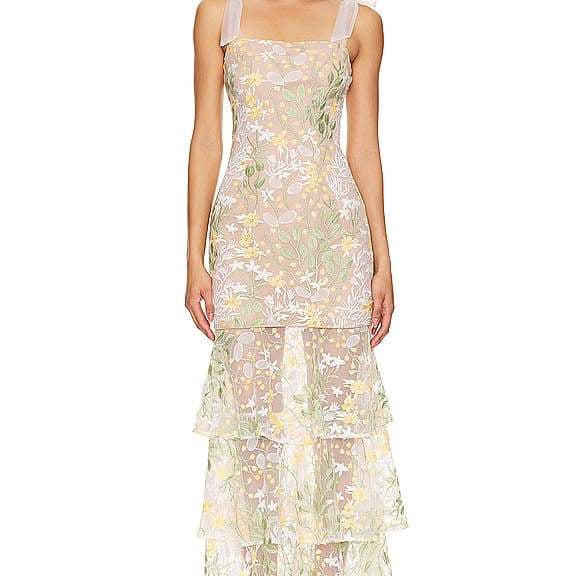 Sylvia Ayrılabilir Katlı Maxi Elbise