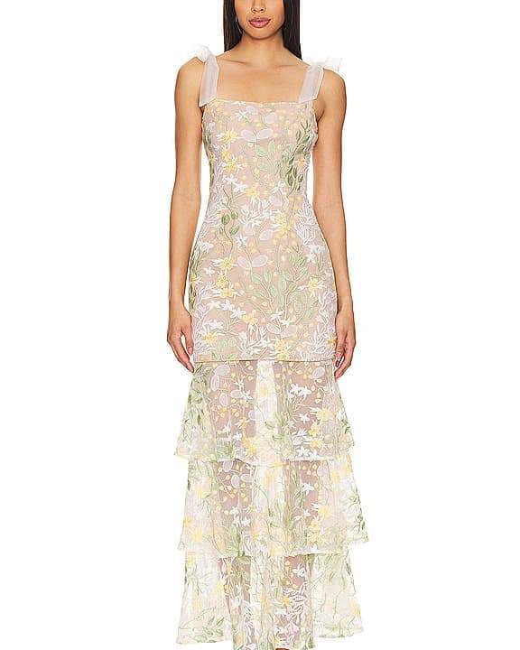 Sylvia Ayrılabilir Katlı Maxi Elbise