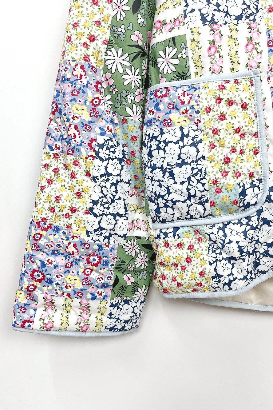 Teagan Patchwork Çiçek Desenli Kapitone Şişme Ceket