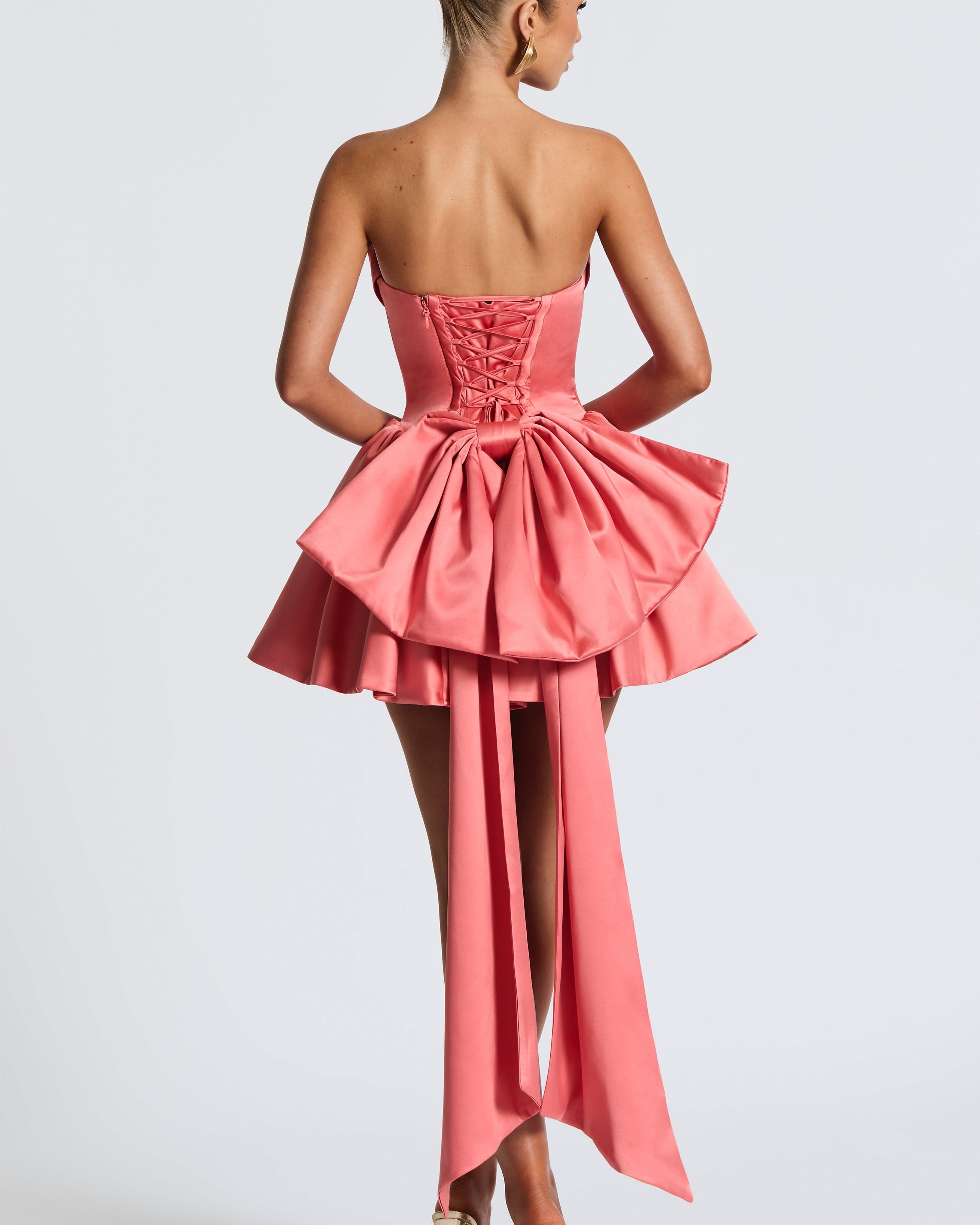 Trinity Mini Elbise – Coral Pembe