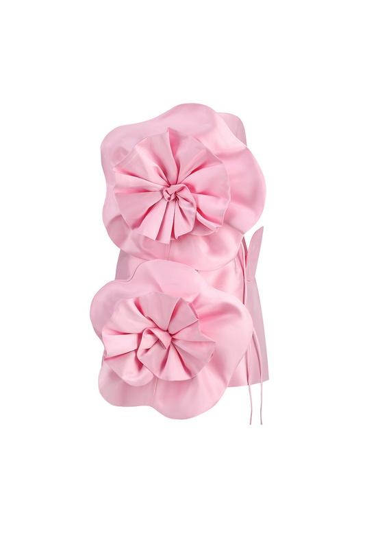 Venüs Çiçekleri Straplez Mini Elbise