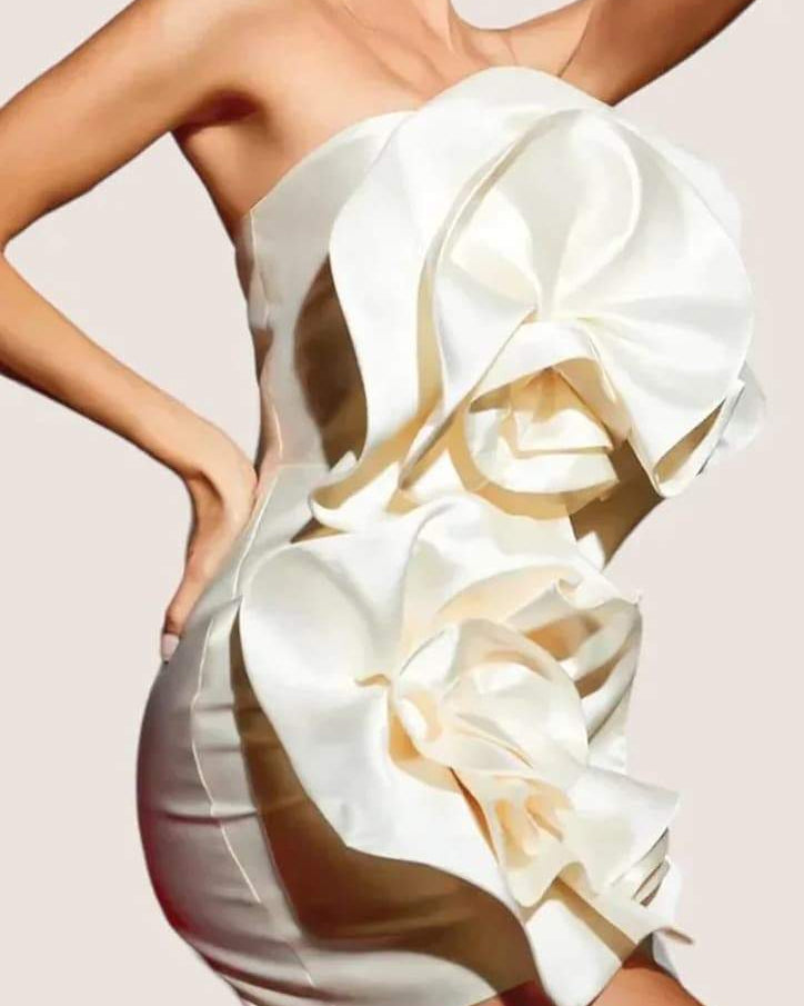 Venüs Çiçekleri Straplez Mini Elbise