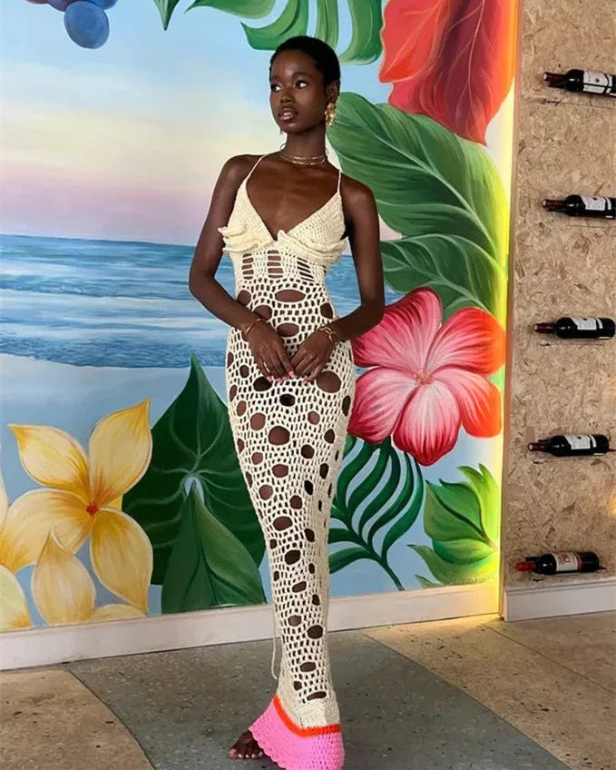 Viola Sırtı Açık Uzun Elbise