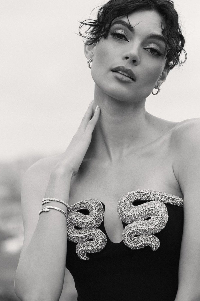 Virginia Kristal Taşlı Straplez Polyester Maxi Elbise