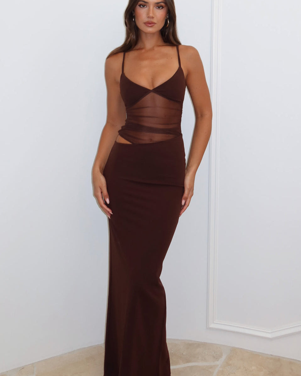 Maxi Elbise Çikolata