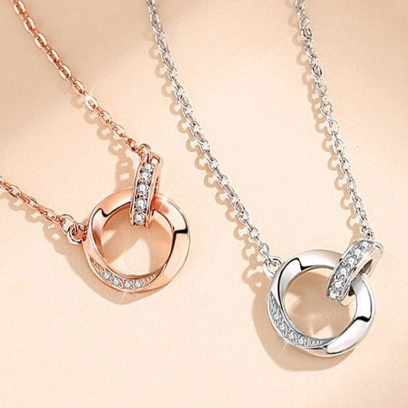 Beyaz Altın Kadın Geometrik Kolye