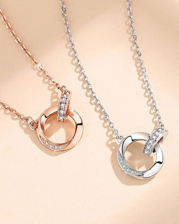 Beyaz Altın Kadın Geometrik Kolye